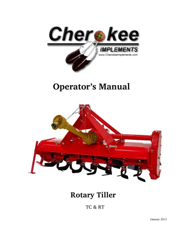 Operator’s Manual TC & RT Rotary Tiller 